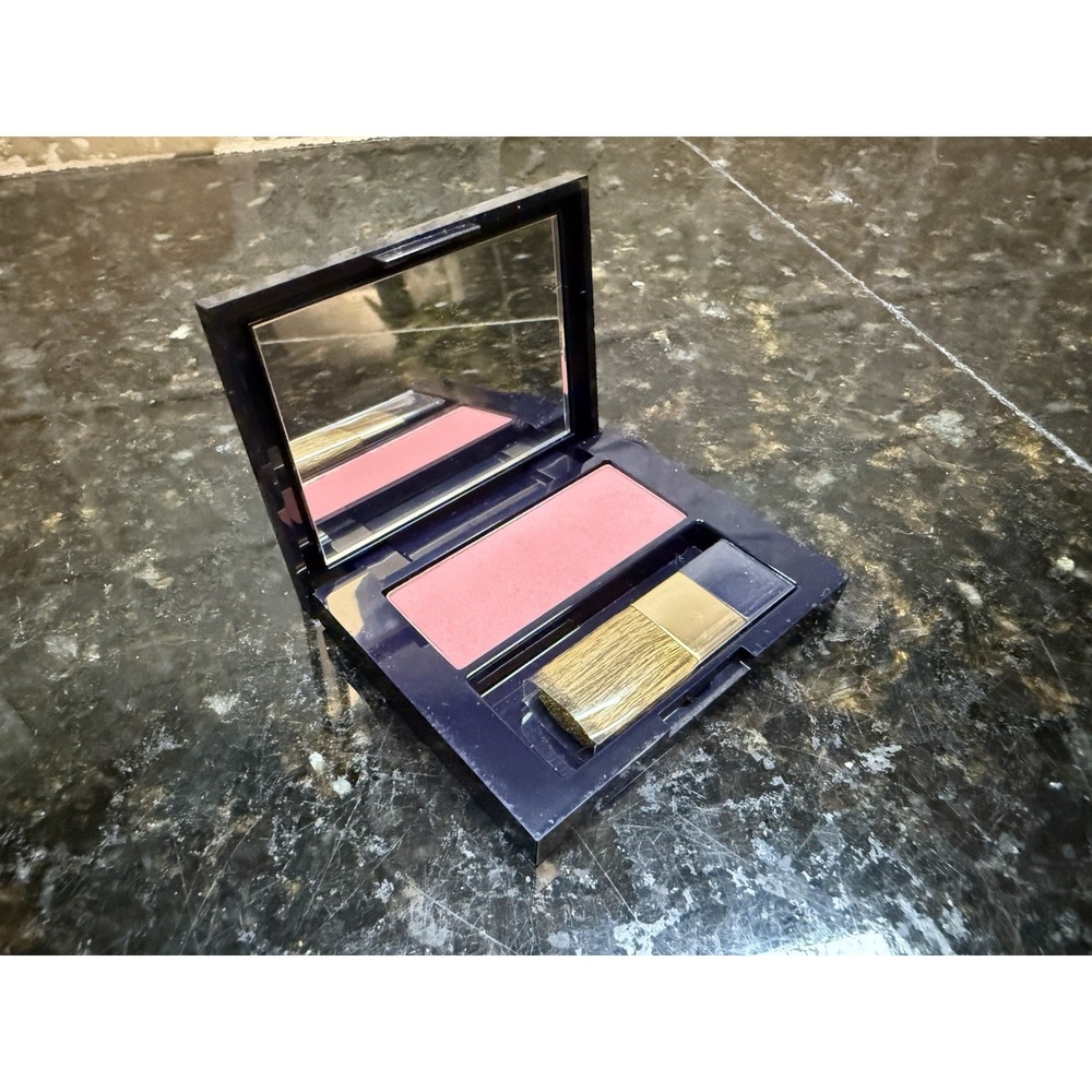 Estee Lauder Pure Color Blush 02 Pink Kiss Satin Makeup Compact W/ Brush